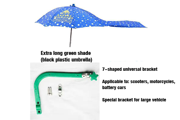 LvYin-Electric Vehicle Vinyl Extra Large Umbrella + 7-Shaped Bracket